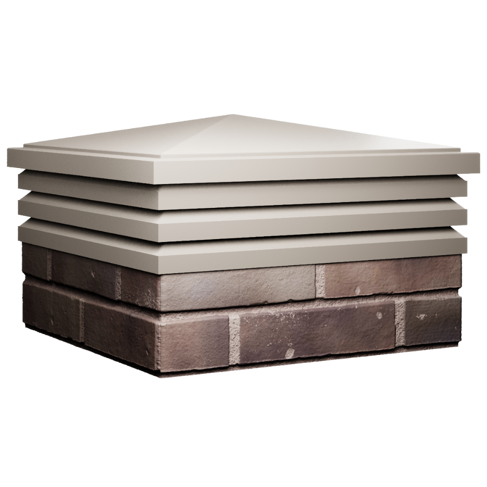 Колпак Zking Бона ХайТек Бежевый на столб 2х2 кирпича (513х513мм) в Кургане фото