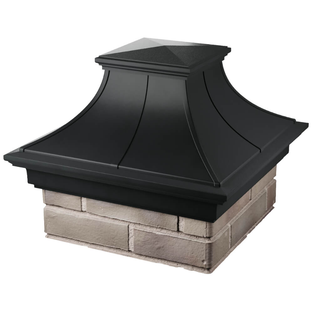 Колпак Zking Монблан Премиум Черный на столб 1.5х1.5 кирпича (385х385мм) в Кургане фото