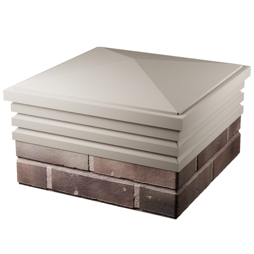 Колпак Zking Бона ХайТек Бежевый на столб 2х2 кирпича (513х513мм) в Кургане фото