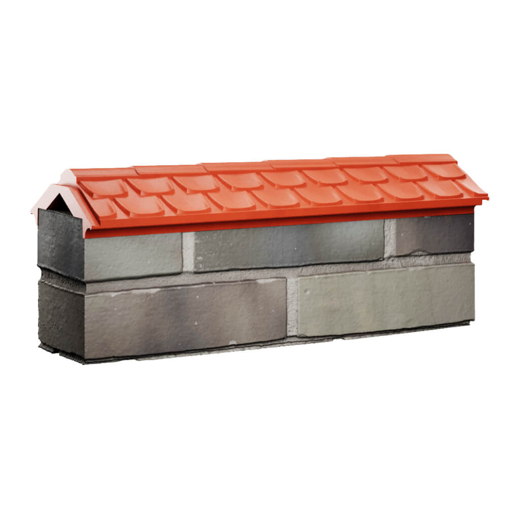 Парапет Zking Эльбрус Красный с посадкой на 0.5 кирпича (130мм) Курган фото