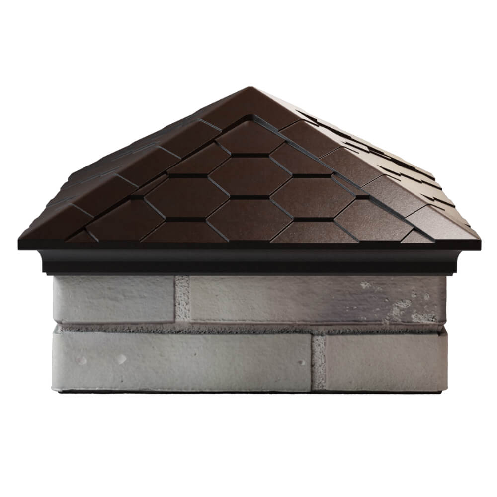 Колпак Zking Эверест Коричневый на столб 1.5х1.5 кирпича (390х390мм) Курган фото