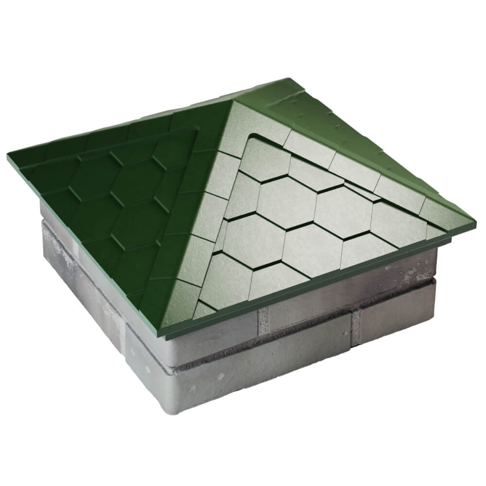 Колпак Zking Эверест Зеленый на столб 1.5х1.5 кирпича (390х390мм) в Кургане фото