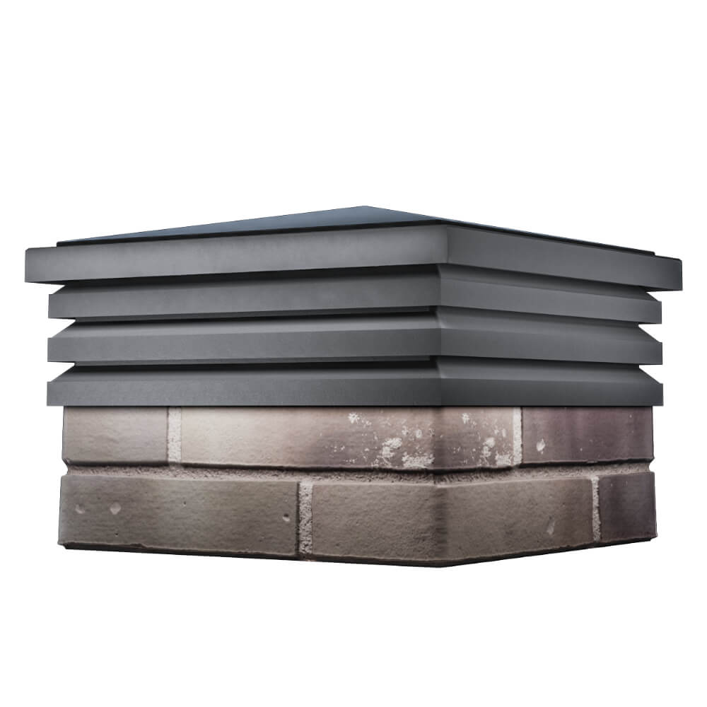 Колпак Zking Бона ХайТек Серый на столб 1.5х1.5 кирпича (385х385мм)