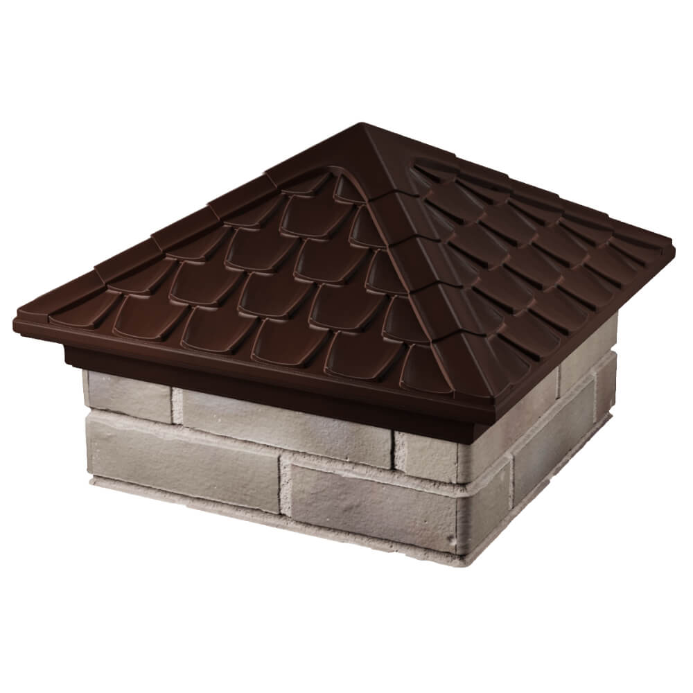 Колпак Zking Эльбрус Коричневый на столб 1.5х1.5 кирпича (385х385мм) в Кургане фото