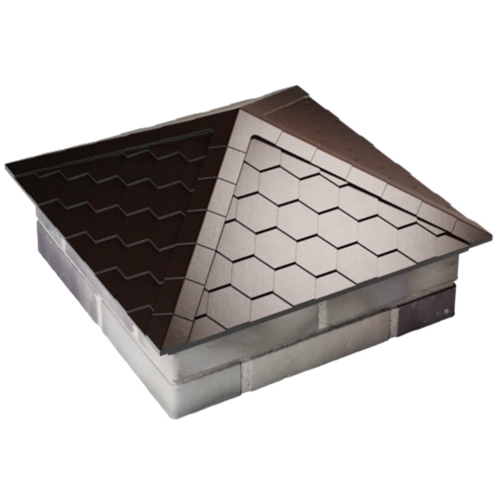 Колпак Zking Эверест Коричневый на столб 2х2 кирпича (535х535мм) Курган фото