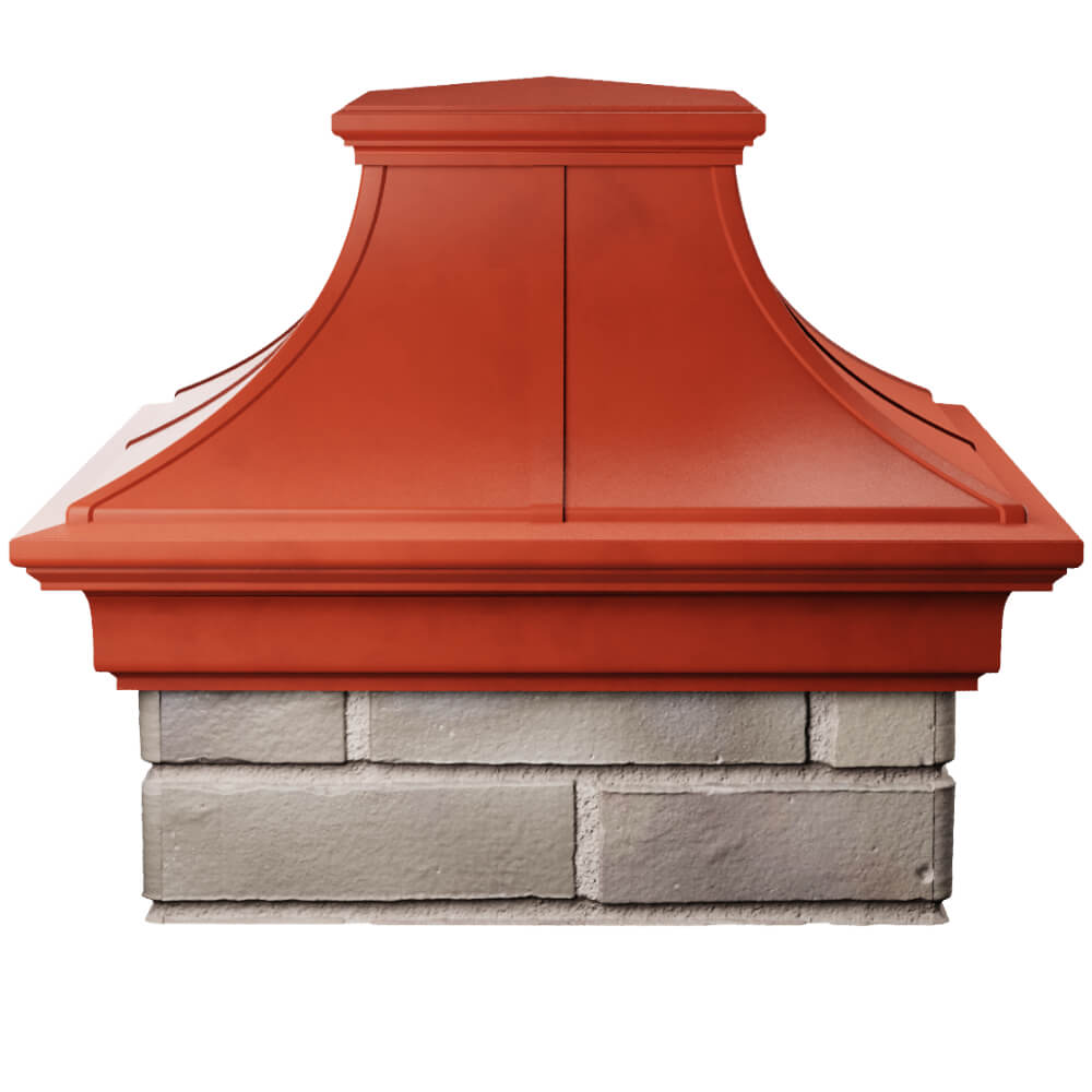 Колпак Zking Монблан Премиум Красный на столб 1.5х1.5 кирпича (385х385мм) Курган фото