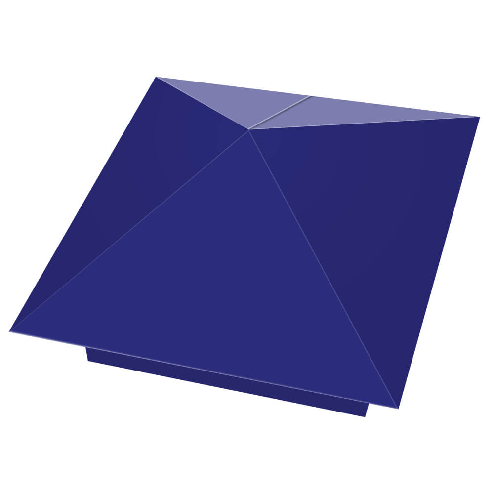 Колпак металлический 400х400мм RAL5002 Синий Ультрамарин заборный Курган фото