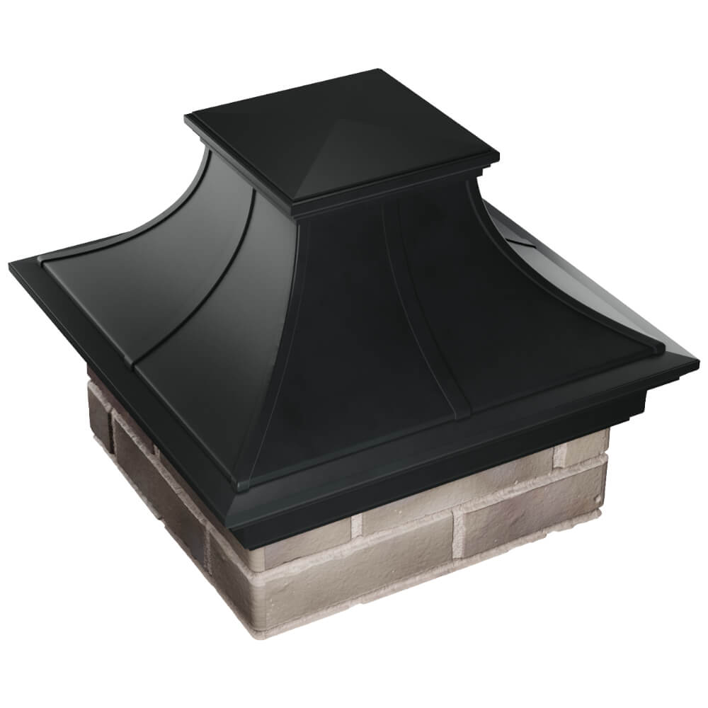 Колпак Zking Монблан Премиум Черный на столб 1.5х1.5 кирпича (385х385мм) в Кургане фото