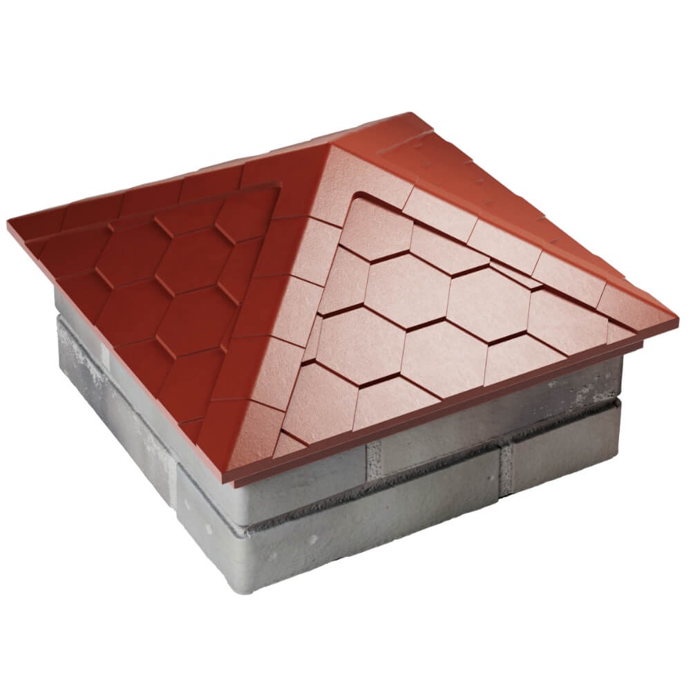 Колпак Zking Эверест Красный на столб 1.5х1.5 кирпича (390х390мм) в Кургане фото