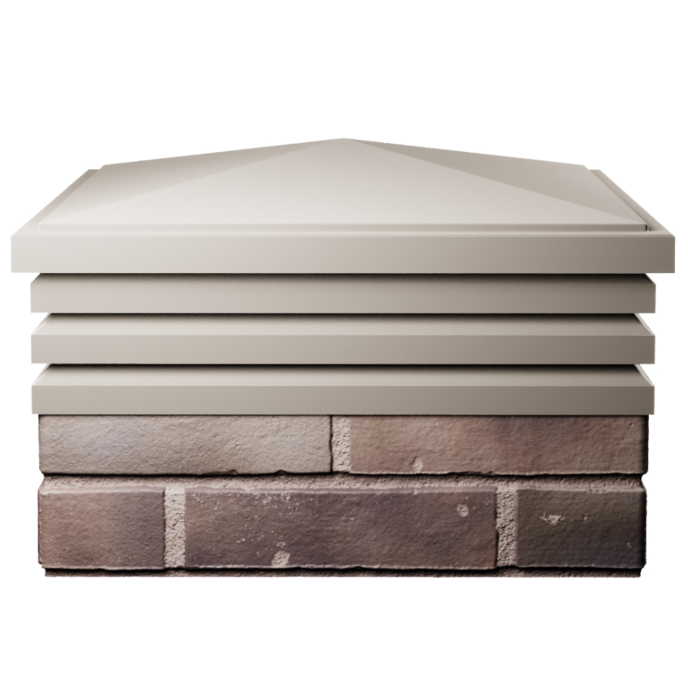 Колпак Zking Бона ХайТек Бежевый на столб 2х2 кирпича (513х513мм) Курган фото