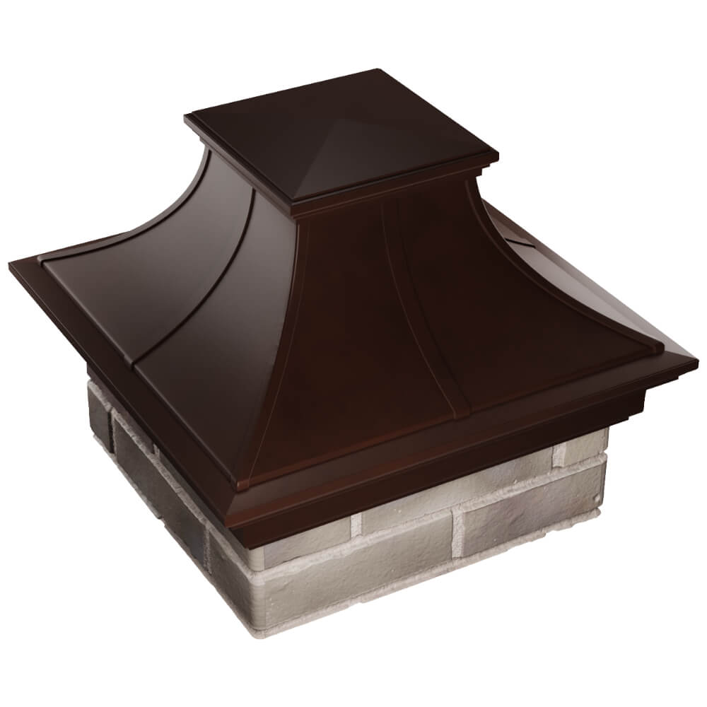 Колпак Zking Монблан Премиум Коричневый на столб 1.5х1.5 кирпича (385х385мм) в Кургане фото