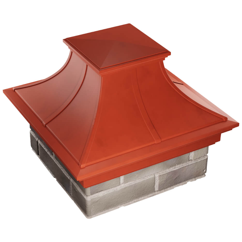 Колпак Zking Монблан Премиум Красный на столб 1.5х1.5 кирпича (385х385мм) в Кургане фото