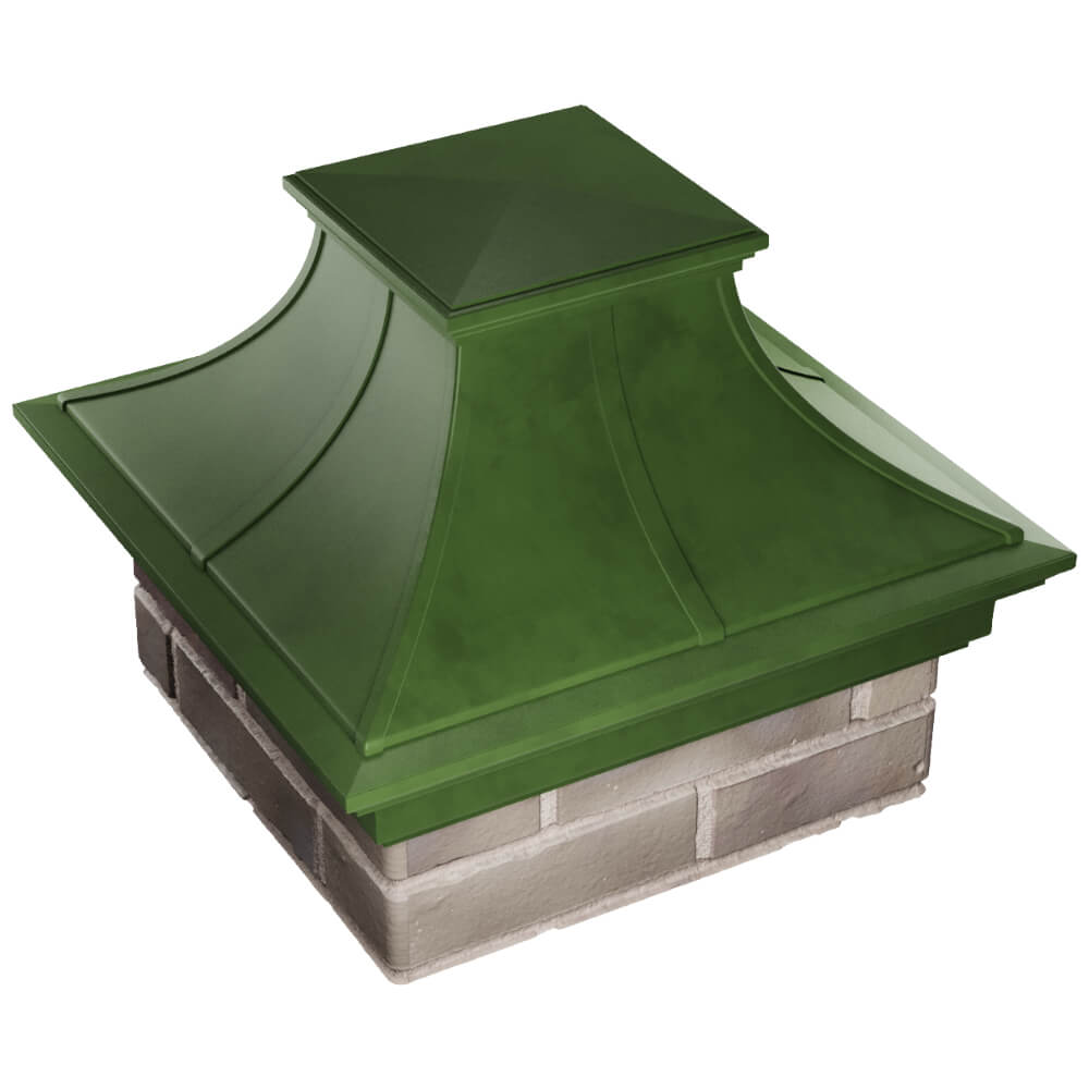 Колпак Zking Монблан Премиум Зеленый на столб 1.5х1.5 кирпича (385х385мм) в Кургане фото