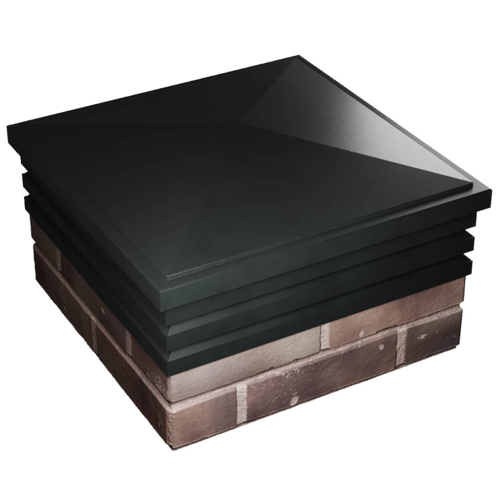 Колпак Zking Бона ХайТек Черный на столб 2х2 кирпича (513х513мм) в Кургане фото