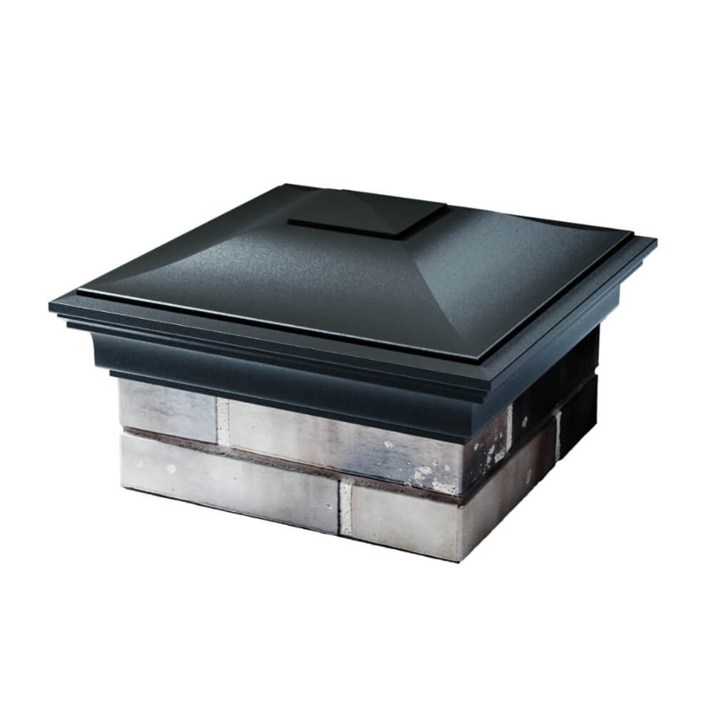 Колпак Zking Монблан Черный на столб 1.5х1.5 еврокирпича 0.7НФ (355х355мм)