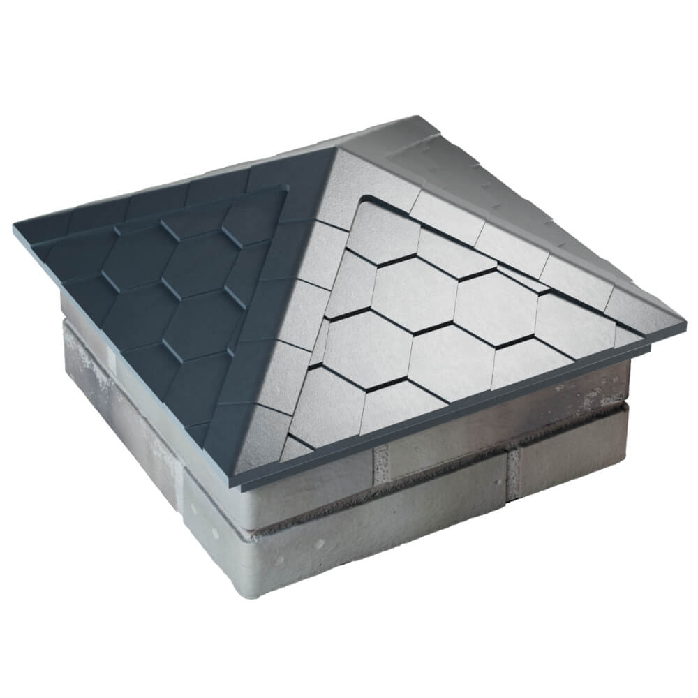 Колпак Zking Эверест Серый на столб 1.5х1.5 кирпича (390х390мм) в Кургане фото