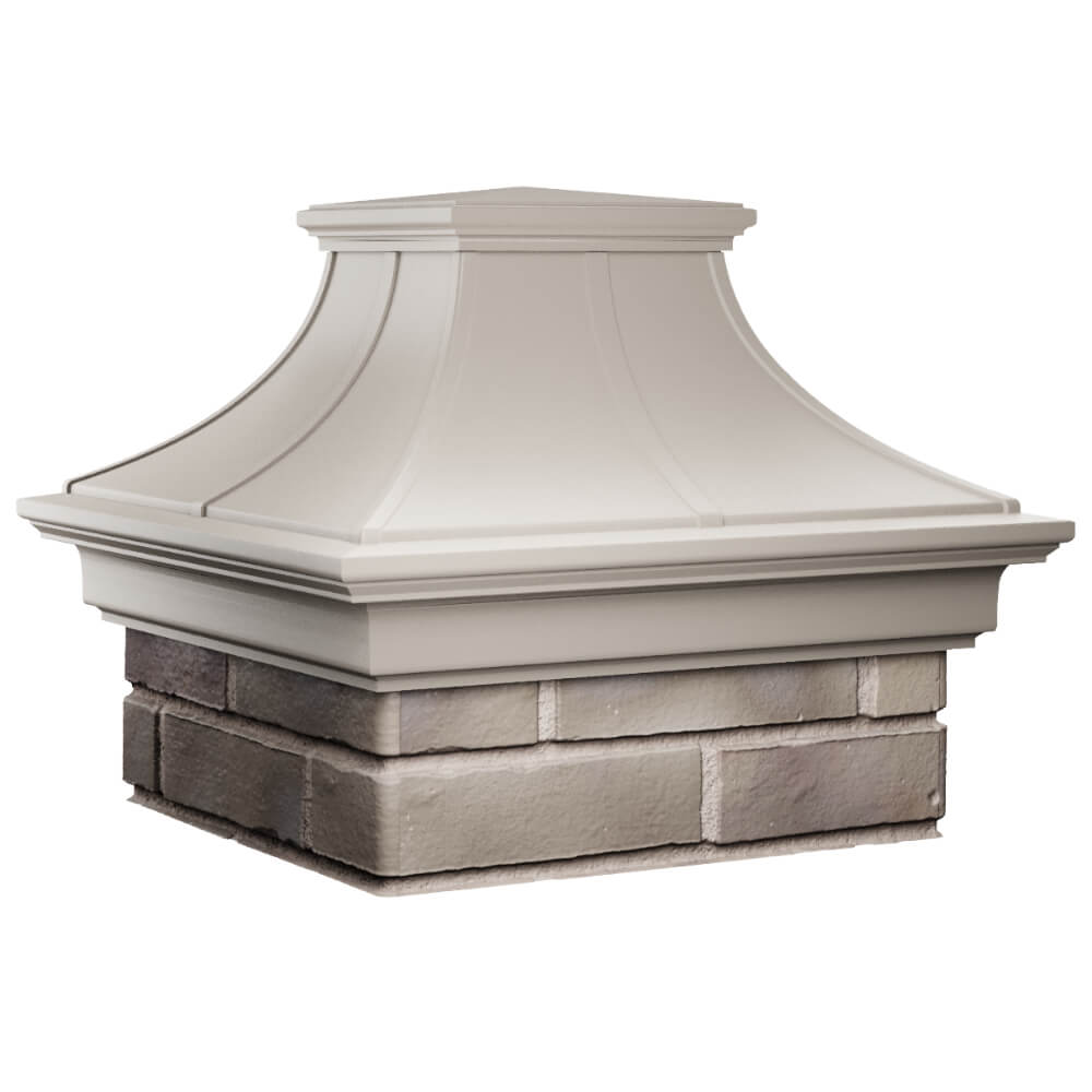 Колпак Zking Монблан Премиум Бежевый на столб 1.5х1.5 кирпича (385х385мм) в Кургане фото