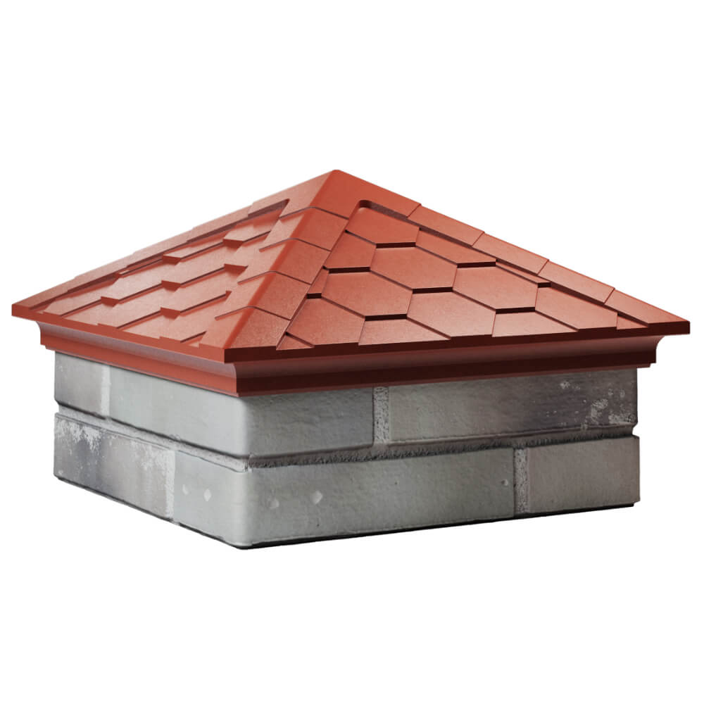 Колпак Zking Эверест Красный на столб 1.5х1.5 кирпича (390х390мм) в Кургане фото