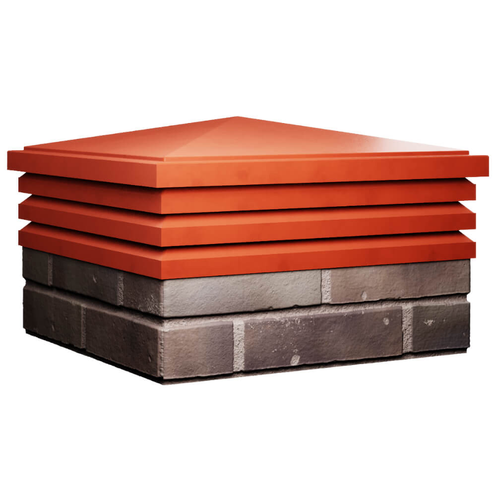 Колпак Zking Бона ХайТек Красный на столб 2х2 кирпича (513х513мм) в Кургане фото