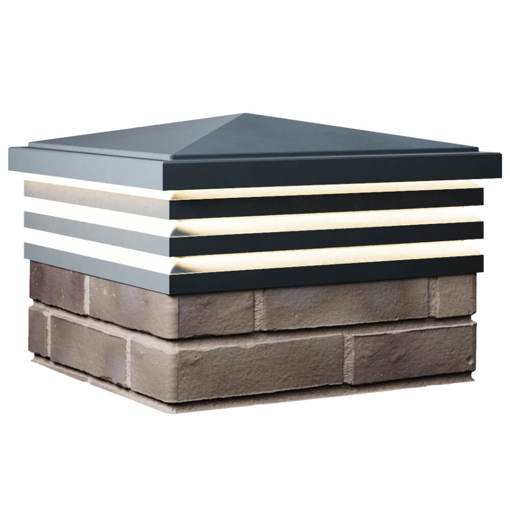 Колпак Zking Бона ХайТек Серый на столб 1.5х1.5 кирпича (385х385мм) с подсветкой в Кургане фото