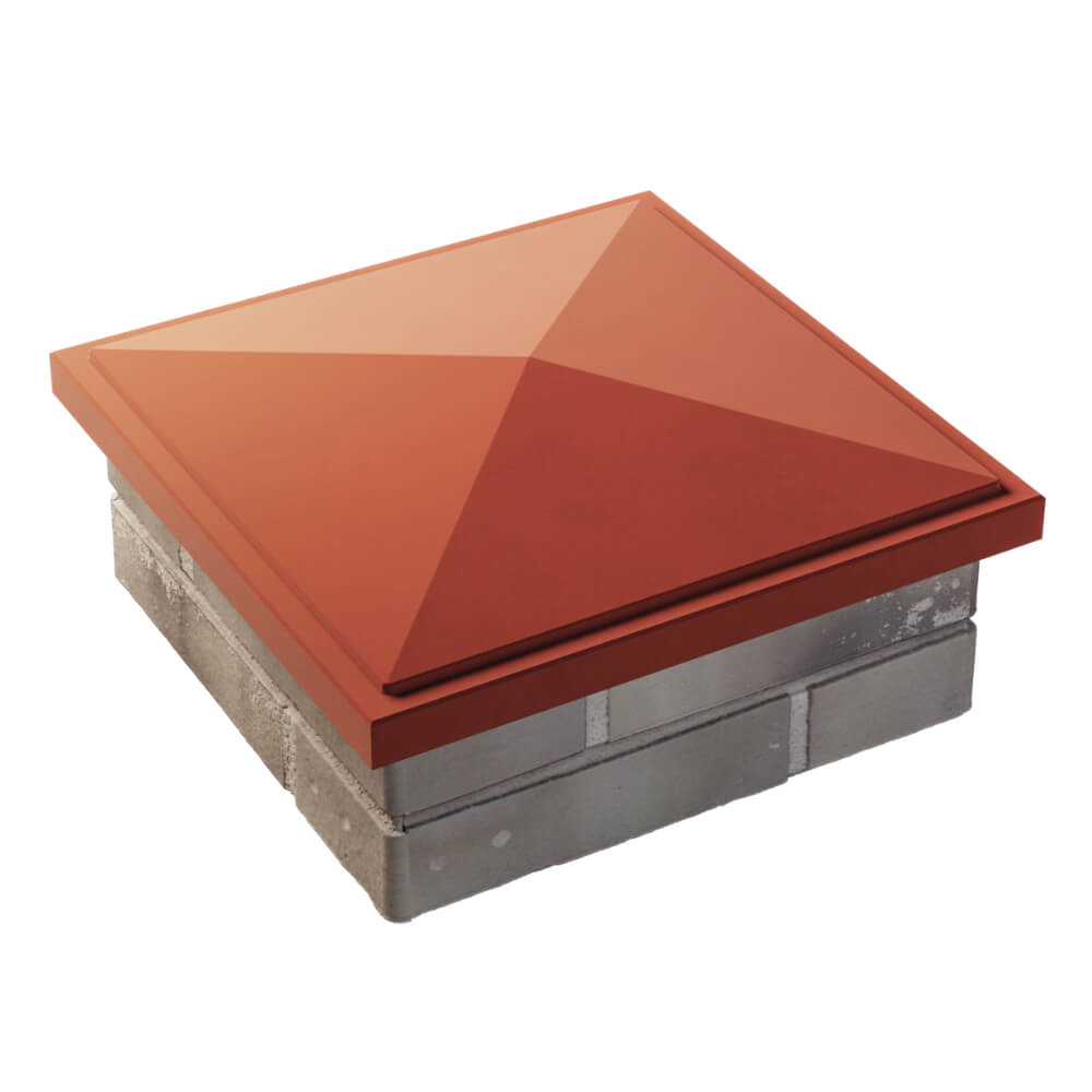 Колпак Zking БонаМоно Красный на столб 1.5х1.5 кирпича (385х385, 400х400мм) в Кургане фото