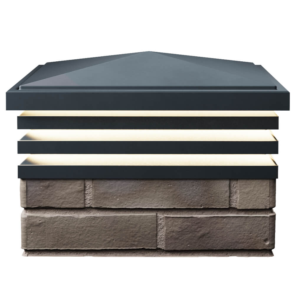 Колпак Zking Бона ХайТек Серый на столб 1.5х1.5 кирпича (385х385мм) с подсветкой в Кургане фото