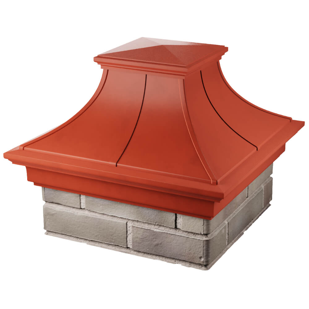 Колпак Zking Монблан Премиум Красный на столб 1.5х1.5 кирпича (385х385мм) в Кургане фото