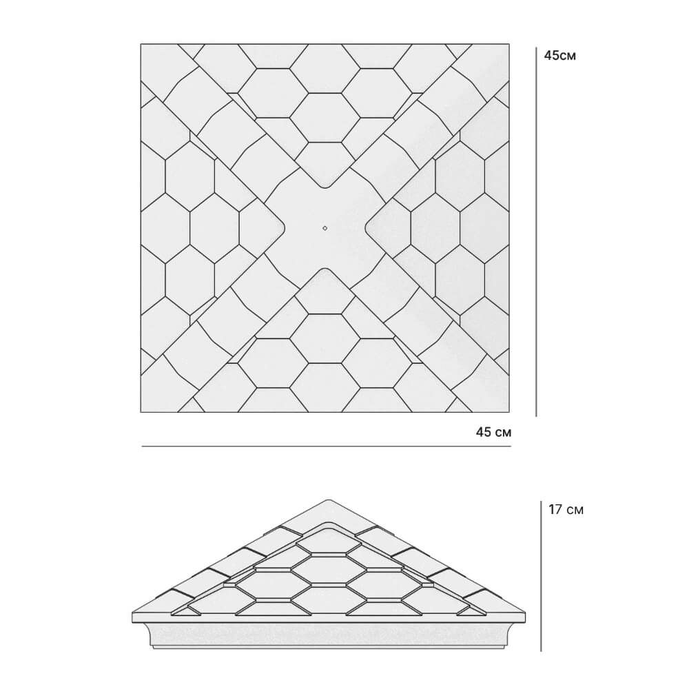 Колпак Zking Эверест Серый на столб 1.5х1.5 кирпича (390х390мм) в Кургане фото