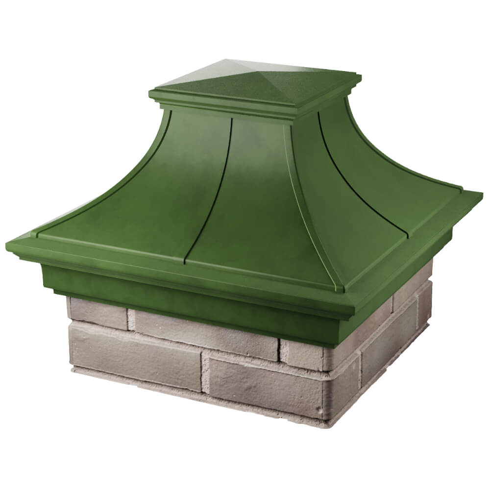 Колпак Zking Монблан Премиум Зеленый на столб 1.5х1.5 кирпича (385х385мм) в Кургане фото
