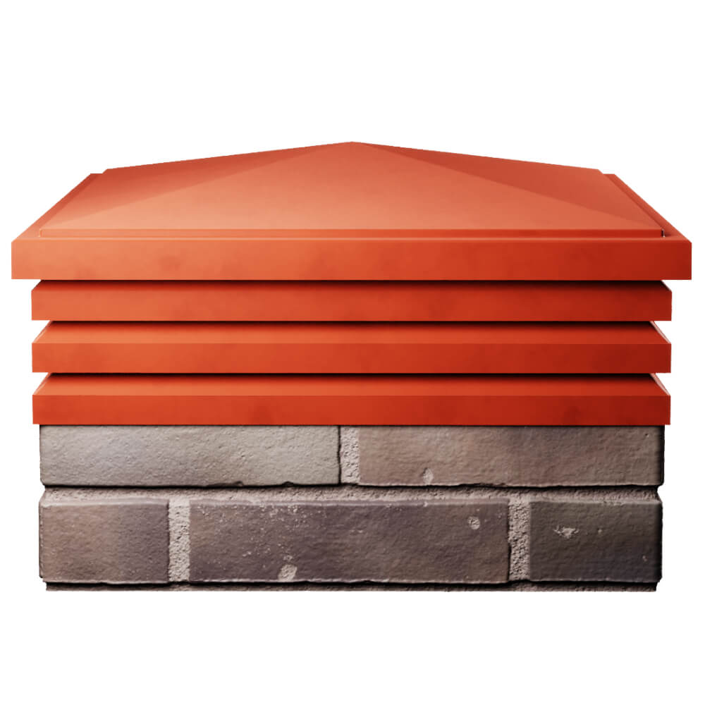 Колпак Zking Бона ХайТек Красный на столб 2х2 кирпича (513х513мм) Курган фото