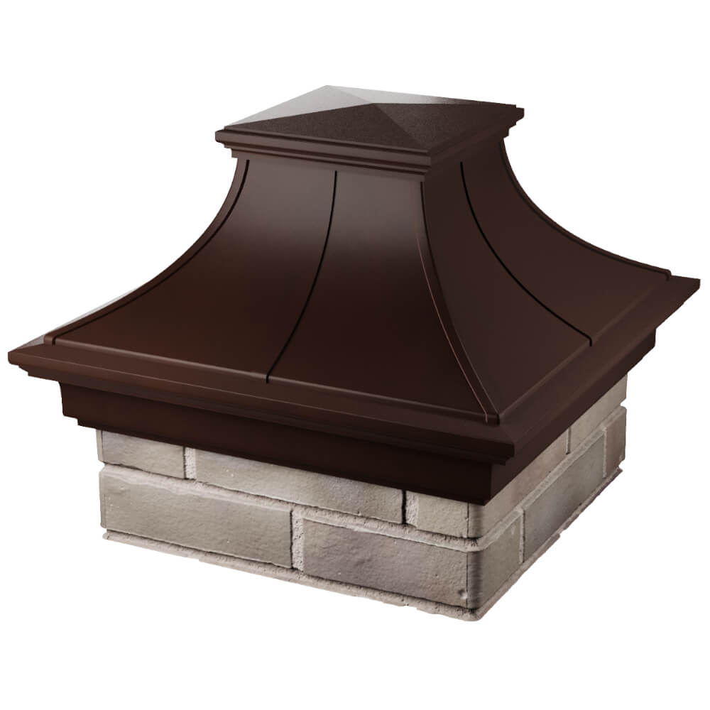 Колпак Zking Монблан Премиум Коричневый на столб 1.5х1.5 кирпича (385х385мм) в Кургане фото