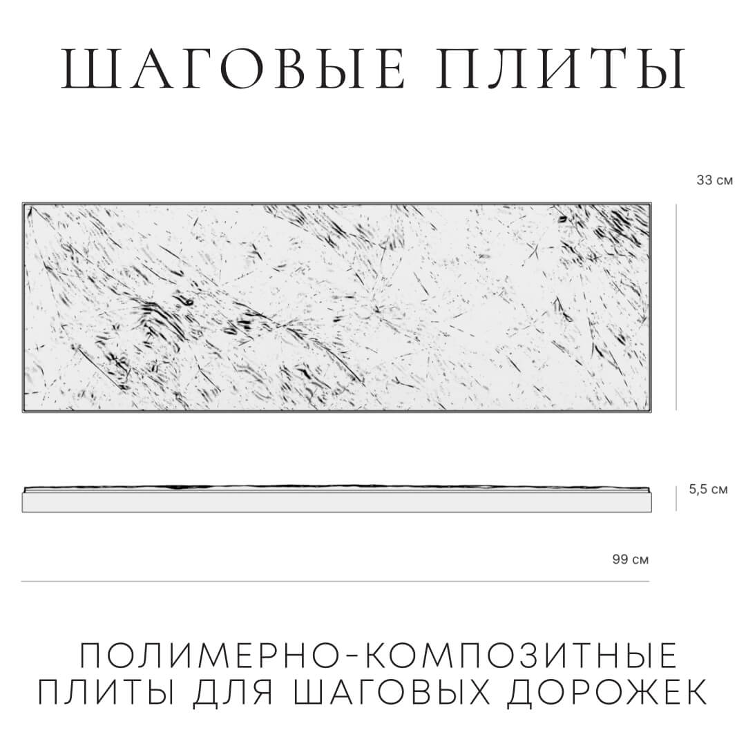 Шаговая плита STONE Графитовый Серый 990х330х55мм в Кургане фото