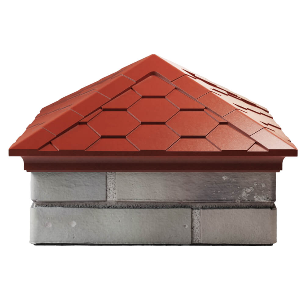 Колпак Zking Эверест Красный на столб 1.5х1.5 кирпича (390х390мм) Курган фото