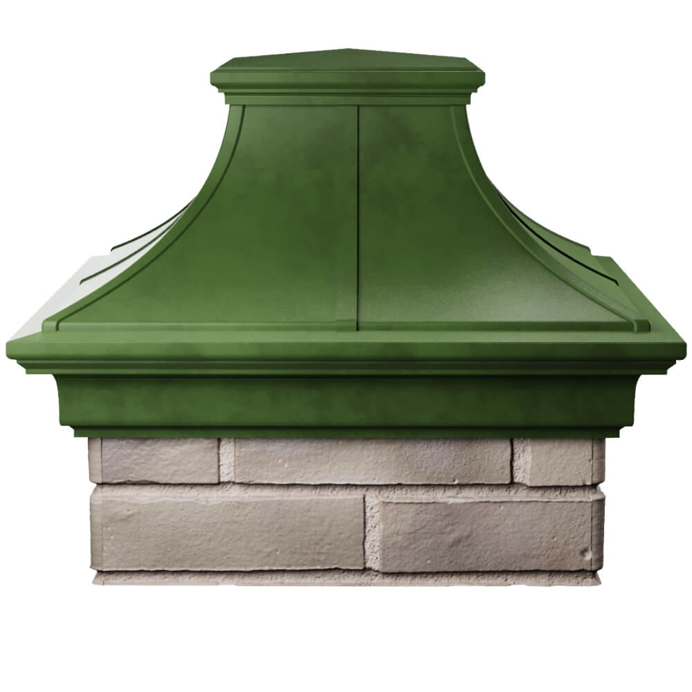 Колпак Zking Монблан Премиум Зеленый на столб 1.5х1.5 кирпича (385х385мм) Курган фото