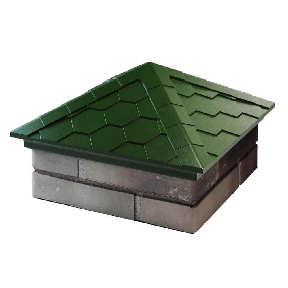 Колпак Zking Эверест Зеленый на столб 1.5х1.5 кирпича (390х390мм) в Кургане фото