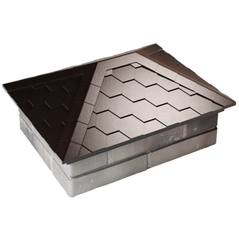 Колпак Zking Эверест Коричневый на столб 2х1.5 кирпича (520х390мм) Курган фото