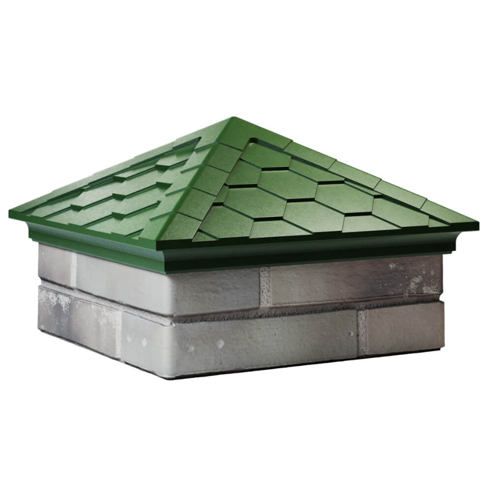 Колпак Zking Эверест Зеленый на столб 1.5х1.5 кирпича (390х390мм) в Кургане фото