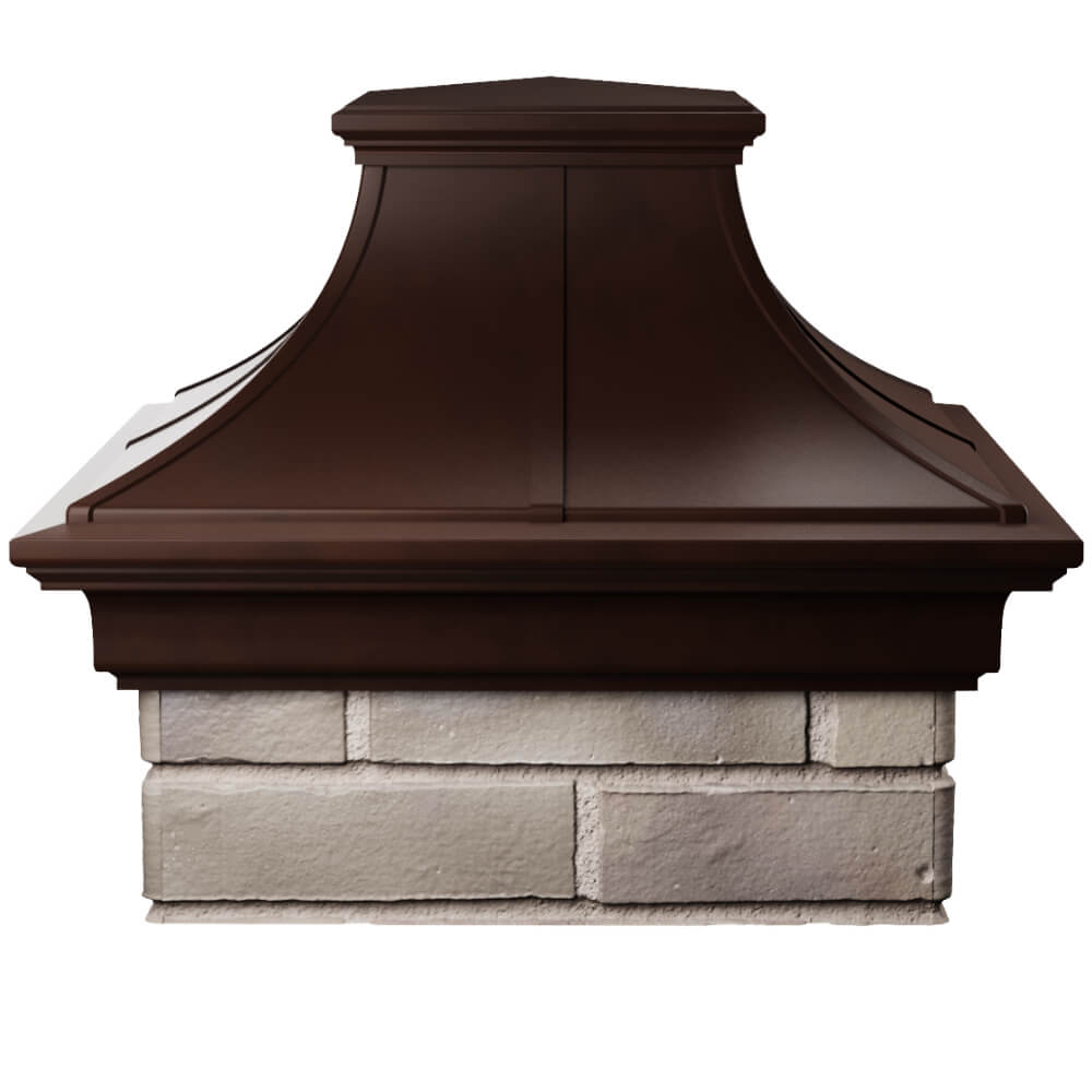 Колпак Zking Монблан Премиум Коричневый на столб 1.5х1.5 кирпича (385х385мм) Курган фото