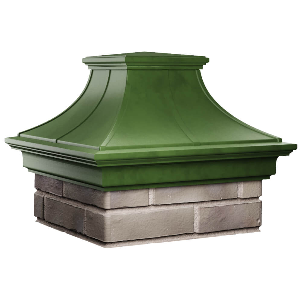 Колпак Zking Монблан Премиум Зеленый на столб 1.5х1.5 кирпича (385х385мм) в Кургане фото