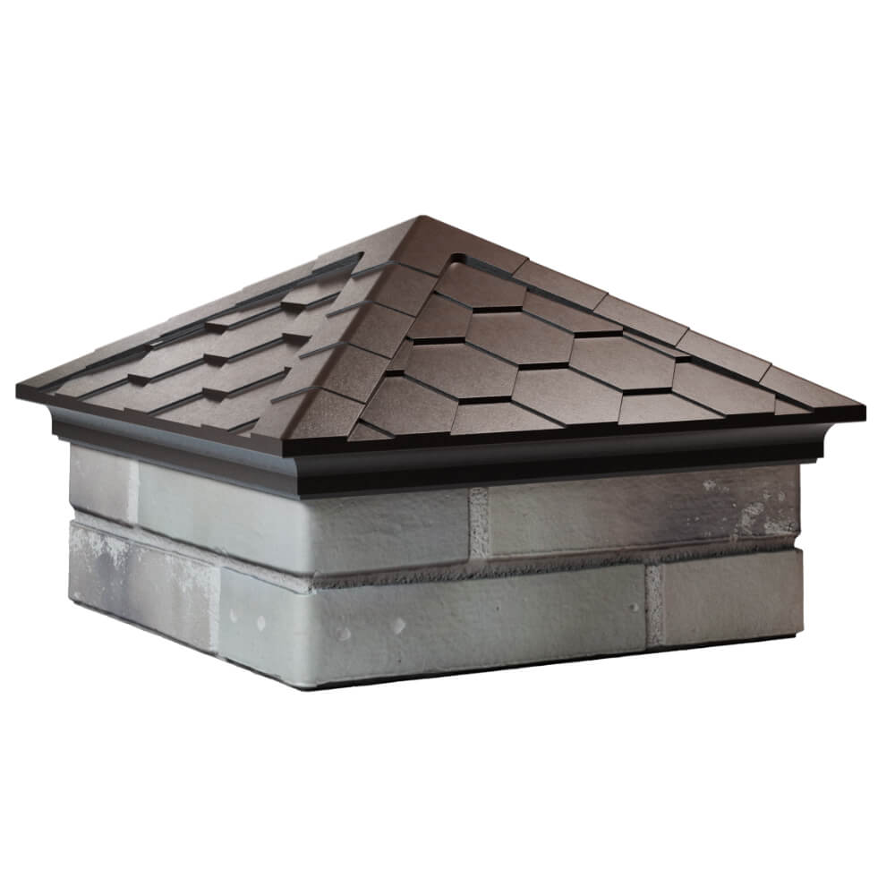 Колпак Zking Эверест Коричневый на столб 1.5х1.5 кирпича (390х390мм) в Кургане фото