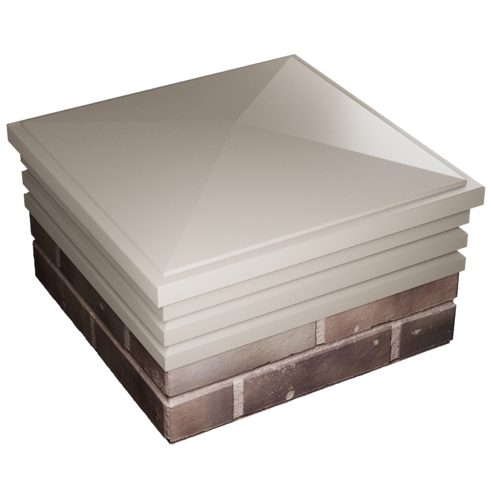 Колпак Zking Бона ХайТек Бежевый на столб 2х2 кирпича (513х513мм) в Кургане фото