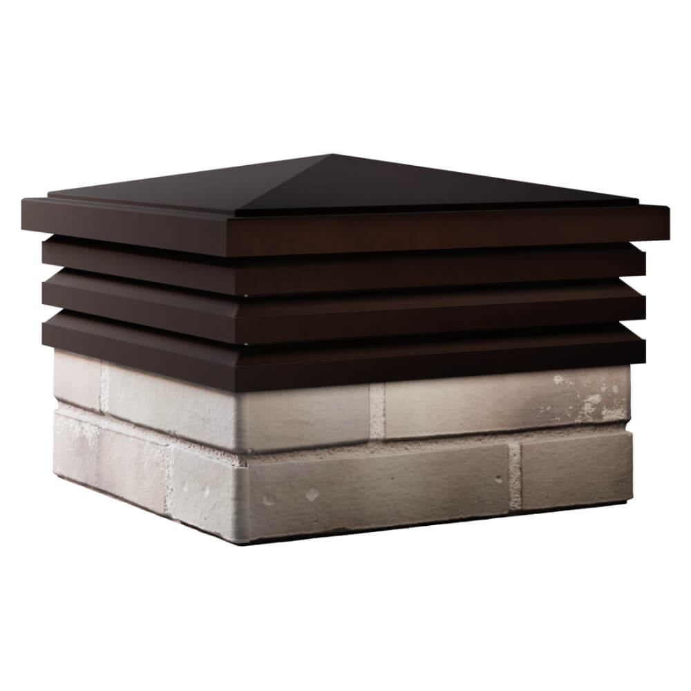 Колпак Zking Бона ХайТек Коричневый на столб 1.5х1.5 кирпича (385х385мм) в Кургане фото