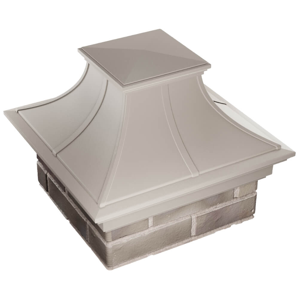 Колпак Zking Монблан Премиум Бежевый на столб 1.5х1.5 кирпича (385х385мм) в Кургане фото